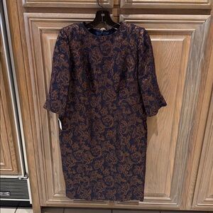 Custom Lourdes Chavez French Wool Metallic Woven Jacquard Dress